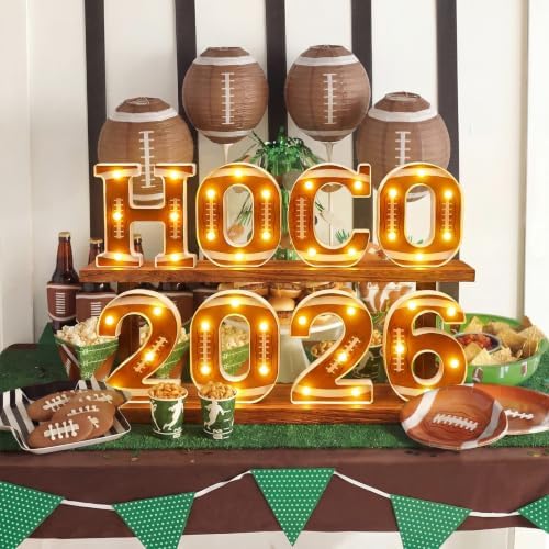 Honoson 8 Pcs Hoco 2026 Football Party Decoration Hoco 2026 Light up Sign - Image 6