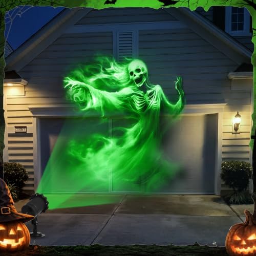 Treela Halloween Projector Light Outdoor Ghost Decoration, Dynamic, Green - Image 2