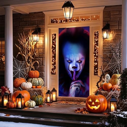 Halloween Horror Door Cover, Horror Movie Character Banner Backdrop - Image 7