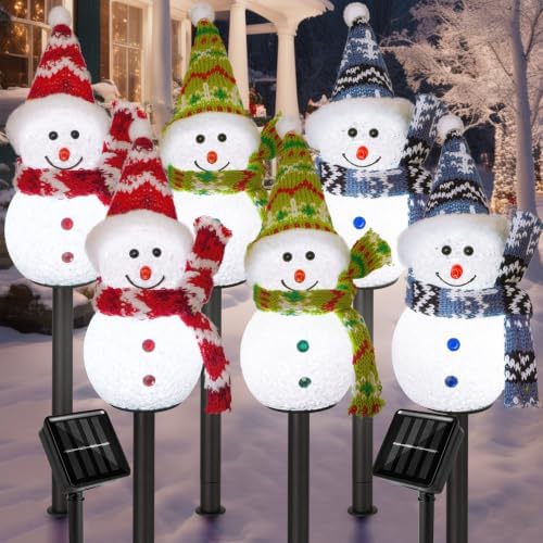 Solar Christmas Snowman Pathway Lights Outdoor Decoration, 6 Pack by TAILERRI