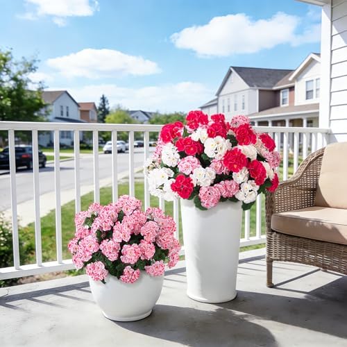 Ammyoo Artificial Geranium Flowers for Outdoors Fall Decoration - Image 2