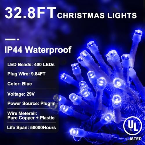 KNONEW Christmas Lights Outdoor Decorations 33ft 400 LED Hanging Light - Image 3
