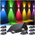 Fence Lights Solar Powered, Multicolor Modes Solar Fence Lights Outdoor IP67 Waterproof, Up and Down Solar Wall Lights Sconce Dusk to Dawn for Patio, House, Garage, Porch, Garden, Festival (8 Pack) by IIRARA