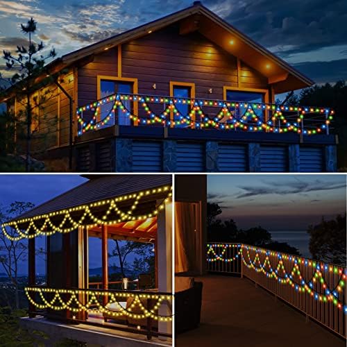 Outdoor Christmas lights Decor Christmas Tree Light 40FT 380 LED Timer - Image 2