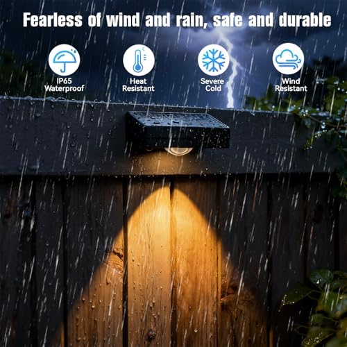 Solar Fence Lights Outdoor, 3 Color Temp, IP65 Waterproof - Image 3