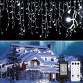 Brightown Icicle Lights Outdoor: 2 Packs, 132Ft with 276 Drops, 1472 LED Icicle Lights with Timer for House Eaves and Wedding, Pure White by Brightown
