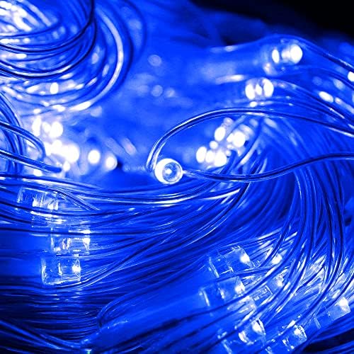 Net Light Outdoor Mesh Christmas Decorations, 100LED String Light Plug in Connectable Tree Warp Hanging 5ft x 5ft for Halloween, Shrubs, Lawn, Backyard, Walkway, Bushes, Garden Decor-Blue - Image 4