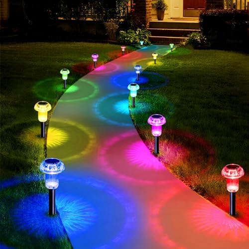 Priddop Solar Lights Outdoor Waterproof 16 Pack Garden Decor Color Changing by Priddop