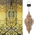 Hapjoy Moroccan Hanging Solar Lights Outdoor Lantern Bidirectional Availabili Garden Decor Waterproof Plastic Gold Decorations for Patio Pathway Yard Backyard Solar Powered Garden Decorative (1, gold) by Hapjoy