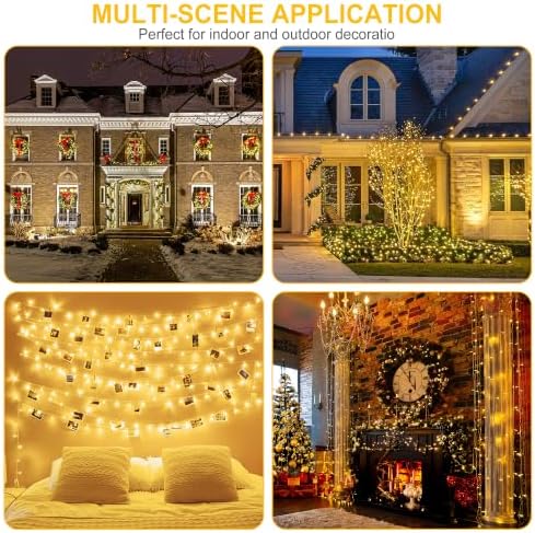 weillsnow 164 FT 500 LED Fairy Lights Outdoor, Warm White String Lights with Timer & 8 Modes, Waterproof Plug in Christmas Lights for Bedroom Wedding Party Decor - Image 6