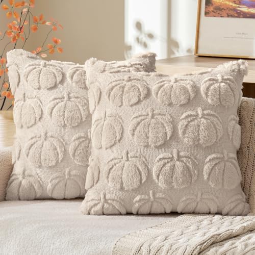 MIULEE Fall Pillow Covers Pumpkin Fall Decor 16x16 Beige by MIULEE