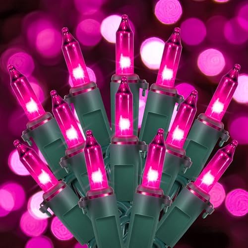 Hopolon Purple Halloween String Lights,2PACK Total 100Count 26FT,Green Wire by Hopolon