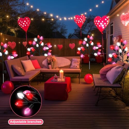 Glooglitter 4 Pcs Valentine's Day Outdoor Decoration Solar Pathway Lights - Image 6