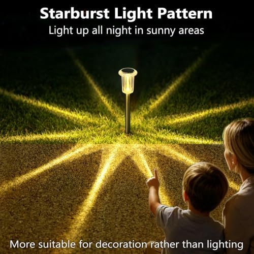 DenicMic Solar Garden Lights Outdoor Waterproof Warm White LED 15 Pack - Image 6