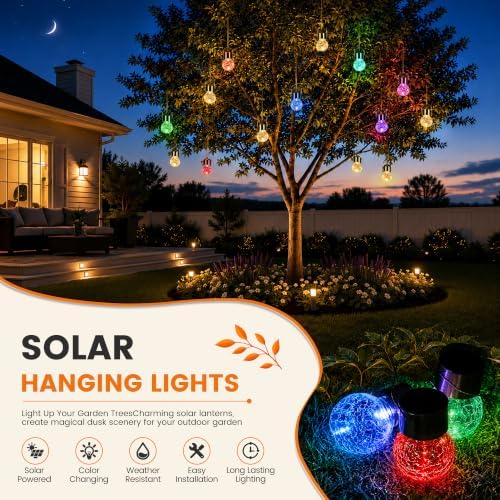 GIGALUMI Solar Hanging Lights Outside Solar Christmas Decoration Light 16Pc - Image 2