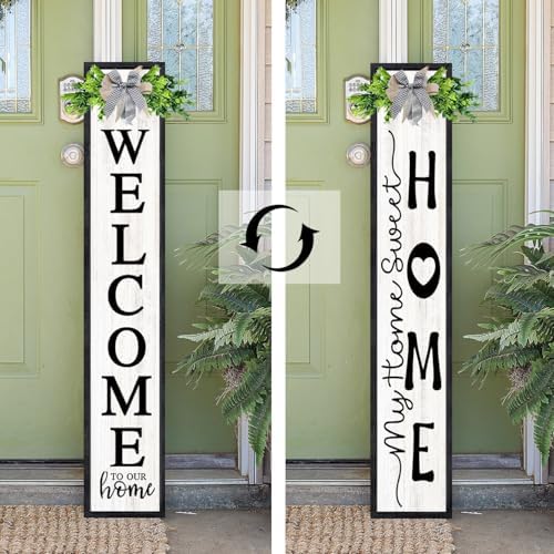 Double-sided Welcome Sign for Front Porch Door, 45"X9", Black - Image 4