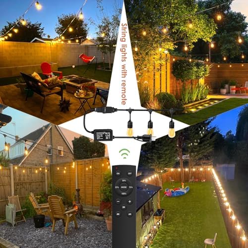 1Pack 150ft Outdoor String Lights with Remote Patio Lights 45+3 Bulbs - Image 7
