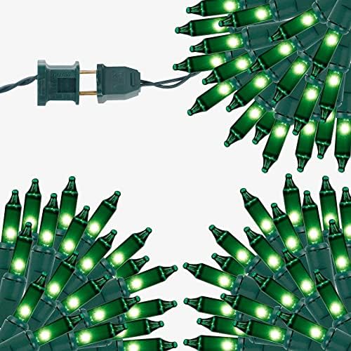 3 Sets Christmas Lights, 150 Count 33 FT Each Mini String Lights, Green Wire Fairy Lights, 120V UL Certified Connectable St Patricks Day Light for Holiday Winter Patio Party Outdoor Decoration, Green by LJLNION