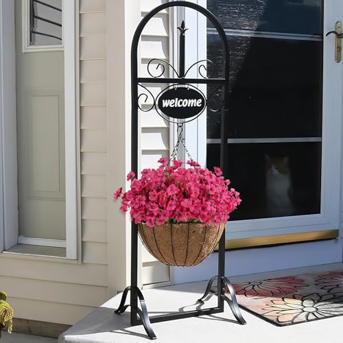 24PCS UV Resistant Artificial Flowers for Outdoors, Rosy Red - Image 4