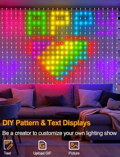 echosari 400 LED Smart Curtain Lights Plug in with App Programmable - Image 5