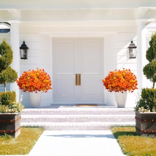 16 Bundles UV Resistant Artificial Fall Flowers Faux Mums for Outdoors - Image 4