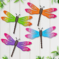 4 Pcs Metal Dragonfly Outdoor Wall Art Hanging Decor by eoorau