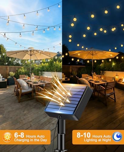 btfarm 2 Pack Solar String Lights Outdoor, Total 98FT 100 LED Crystal Globe - Image 3