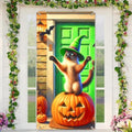 BlissYard Halloween Door Cover Witch Cat 35x71 Inch Polyester by BlissYard