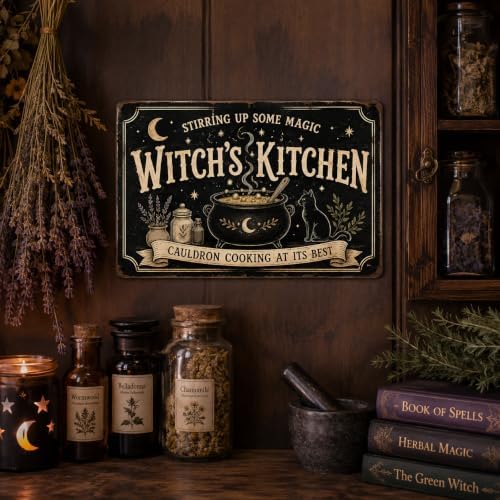 Halloween Metal Art Sign Witch's Kitchen Cauldron Cooking Decor - Image 5