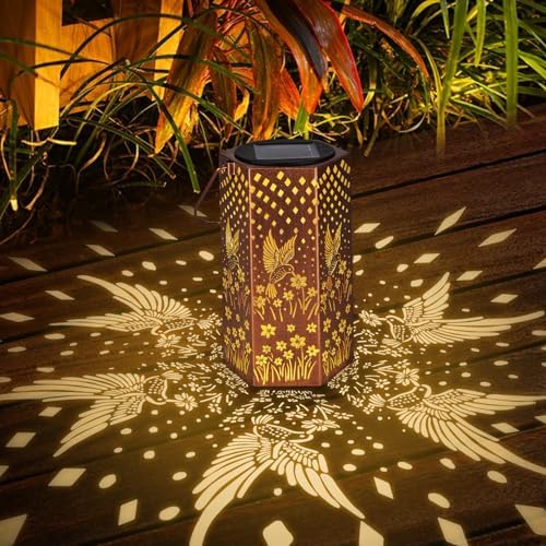 Eandisom Birthday Gifts for Women, 2 Pack Solar Lanterns Outdoor Waterproof - Image 6