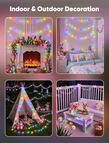 Minetom Pastel Globe Lights, 33 Feet 100 Led Easter String Lights Plug in - Image 7