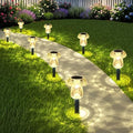 Solar Pathway Lights Outdoor 8 Pack Warm White Mushroom Decor by Gorrzai