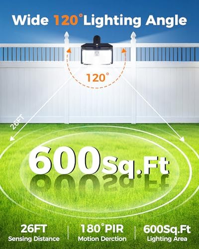 Clip on Solar Lights Outdoor, 176 LEDs 600 LM Solar Motion Sensor Lights Outdoor, IP65 Waterproof 3-Mode Clamp Light for Fence Patio Backyard Deck Garden (4 Pack) - Image 2