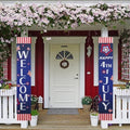 doginthehole Happy 4th of July Door Banner with Grommets for Independence Day Porch Sign Stars and Stripes Hanging Flag Memorial Day Party Yard Indoor Outdoor Decorations by doginthehole