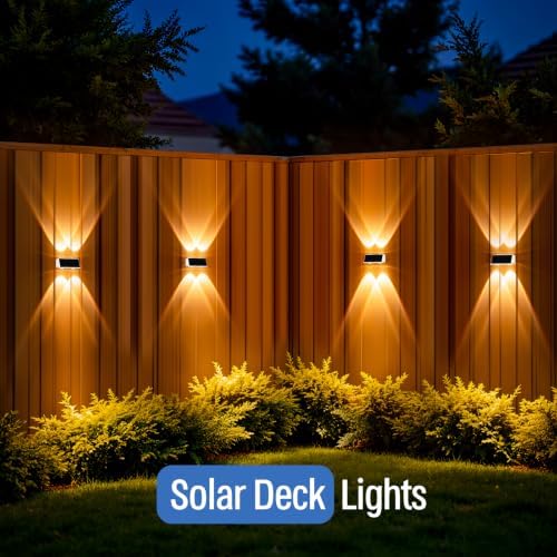 NIORSUN Solar Fence Lights,24 Pack Wall Lights Waterproof,Led Outdoor Lights 3000K/4500K/6000K+ RGB Up & Down Deck Light,Solar Powered Light for Backyard/Pool/Railing/Patio/Porch/Step White - Image 5