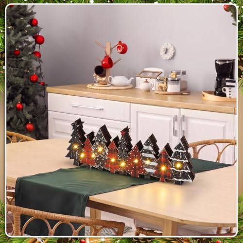 Yousoontic Christmas Table Decorations Rustic Lighted Wooden Centerpiece - Image 3