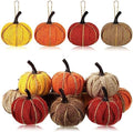 Kajaia 16 Pcs Mini Fall Pumpkin Hanging Ornament for Tree 2.05 Inch Thanksgiving Burlap Fabric Pumpkin Thanksgiving Hanging Decor for Fall Tree Harvest Party Mantel Wall Craft (Lovely Color) by Kajaia