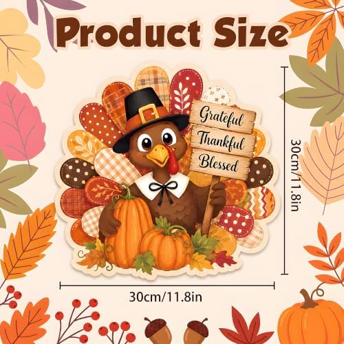 Thanksgiving Decorations - Hanging Wooden Sign for Front Door - Image 3