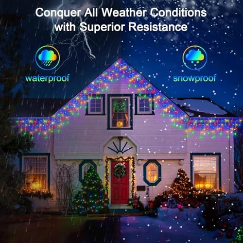 60FT 612 LED Outdoor Christmas Lights - 136 Ice Drops, 12 Pro Modes - Image 5