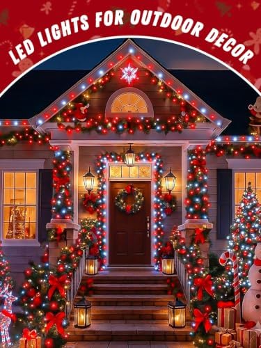 4Pack 60LED Fairy Lights Battery Operated with Timer, 20 FT Red and White - Image 7