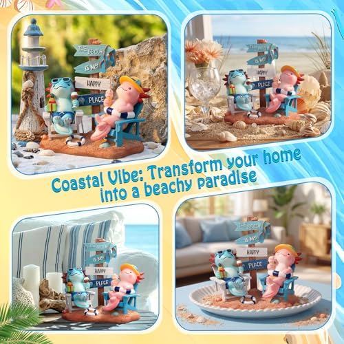 Wonderjune Beach House Decor Resin Sign Figurine for Mantle,Axolotl - Image 6
