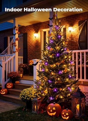 Minetom Halloween String Lights Orange & Purple 100 Count 20 Feet - Image 5