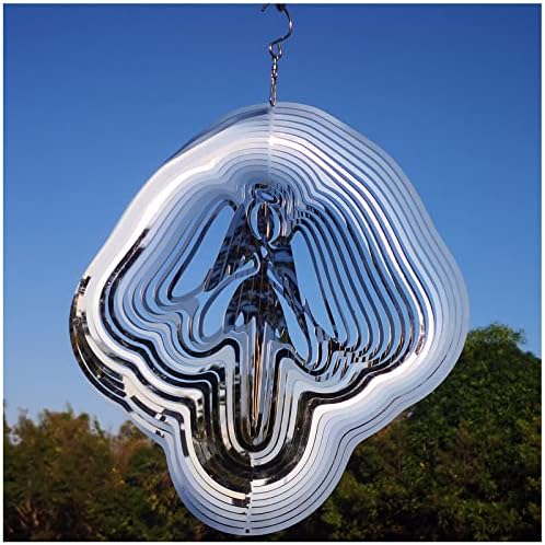 DJUAN Reflective Angel Wind Spinners Outdoor Garden Decor,Sparkly Angel Ornaments Bird Devices Deterrent to Scare Birds Away from Yard Patio Farm,Cherub Decor Metal Wind Spinners Gifts for Mom, Women by DJUAN