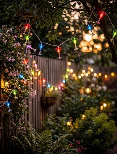 10 LED Cocktail Glass Lights, 8.5Ft Tropical Beach Camping String Lights - Image 6