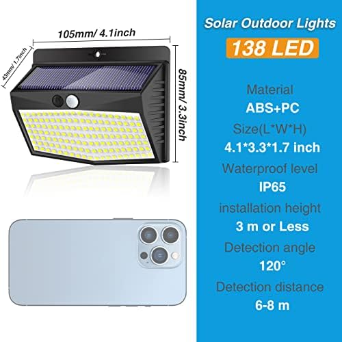 Peasur 10 Pack Solar Motion Sensor Lights Outdoor Waterproof with 3 Modes - Image 5