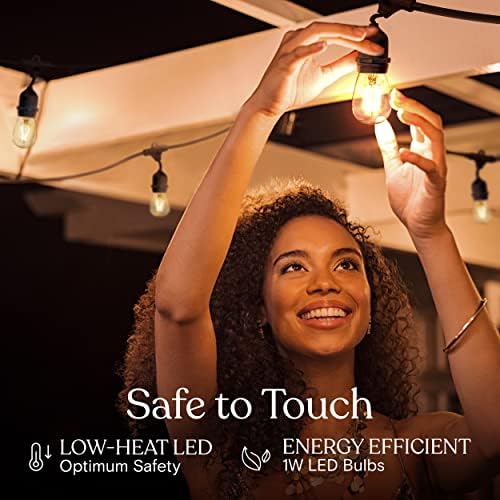 Brightech Ambience Pro LED Outdoor String Lights - Commercial Grade Waterproof Patio Lights with 48 Ft Dimmable Edison Bulbs, Porch String Lights for Patio, Backyard - 15 Bulbs 2W Soft White - Image 6