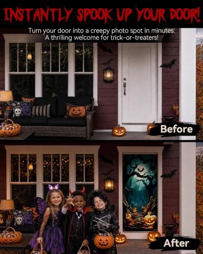 Halloween Door Cover Decor, Outdoor Party Wall Backdrop Sign - Image 4