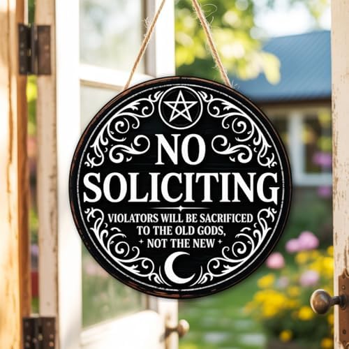 Gothic Gifts No Soliciting Sign for House Front Door, Witchy Gift No Soliciting Sign for Halloween - Image 5
