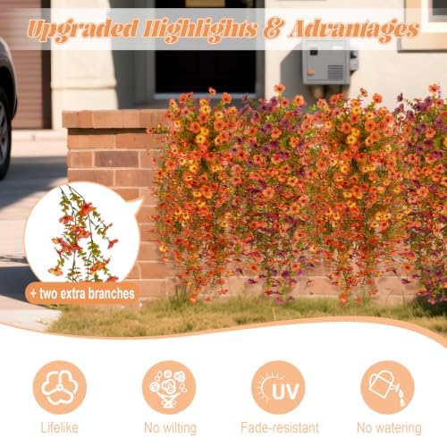 Hrobek Fake Mums Artificial Fall Hanging Flowers for Outdoors Decoration - Image 5