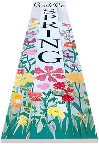 8"x48" Spring Welcome Sign for Front Porch, Hello Spring Porch Sign for Front Door Durable PVC Welcome Home Decorations for Outdoors p (Design 9) - Image 4